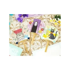 Maison Ghibli Bamboo Fan & Letter Set Jiji with Lemon - Kiki's Delivery Service