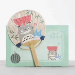 Maison Ghibli Bamboo Fan & Letter Set Totoro with Watermelon - My Neighbor Totoro
