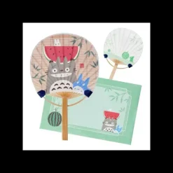 Maison Ghibli Bamboo Fan & Letter Set Totoro with Watermelon - My Neighbor Totoro