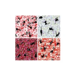 Maison Ghibli Chiyogami Paper Jiji & Flowers - Kiki's Delivery Service