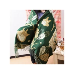 Maison Ghibli Dark Green Stole Oak leaves - My Neighbor Totoro