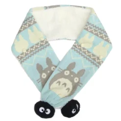 Maison Ghibli ECHARPE A POMPONS HIVER BLEU – MON VOISIN TOTORO