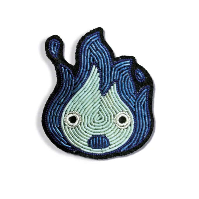 Maison Ghibli Embroidered Jewel Brooch Blue Calcifer - Howl’s Moving Castle