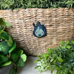 Maison Ghibli Embroidered Jewel Brooch Blue Calcifer - Howl’s Moving Castle
