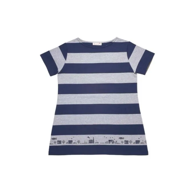 Maison Ghibli STRIPED TUNIC TOP KIKI KORIKO TOWN BLACK×WHITE - KIKI'S DELIVERY SERVICE