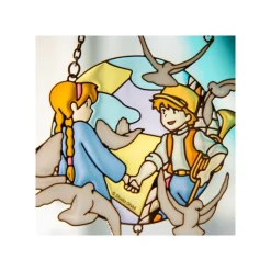 Maison Ghibli Sun catcher Stained glass Sheeta & Pazu - Castle in the Sky
