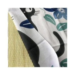 Maison Ghibli Tenugui Jiji Blue flowers - Kiki’s Delivery Service