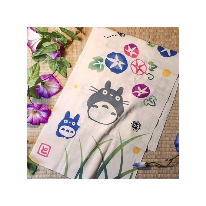 Maison Ghibli Tenugui Morning glory & firefly - My Neighbor Totoro