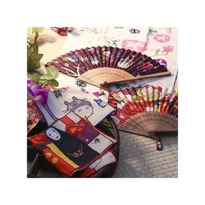 Maison Ghibli Tenugui Morning glory & firefly - My Neighbor Totoro