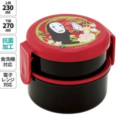 Maison Ghibli Two Layers Round Shape Lunch Box No Face dark red - Spirited Away
