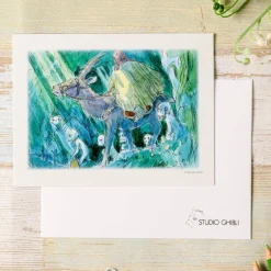 Maison Ghibli Watercolour Greeting cards 24 x 15,8 cm Ashitaka in the forest - Prin