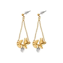 Maison Ghibli White Totoro Earring Hidden In A Leaf - My Neighbor Totoro