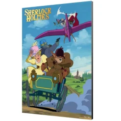 Maison Ghibli Wood Panel 01 - Sherlock vs Moriarty - Sherlock Hound